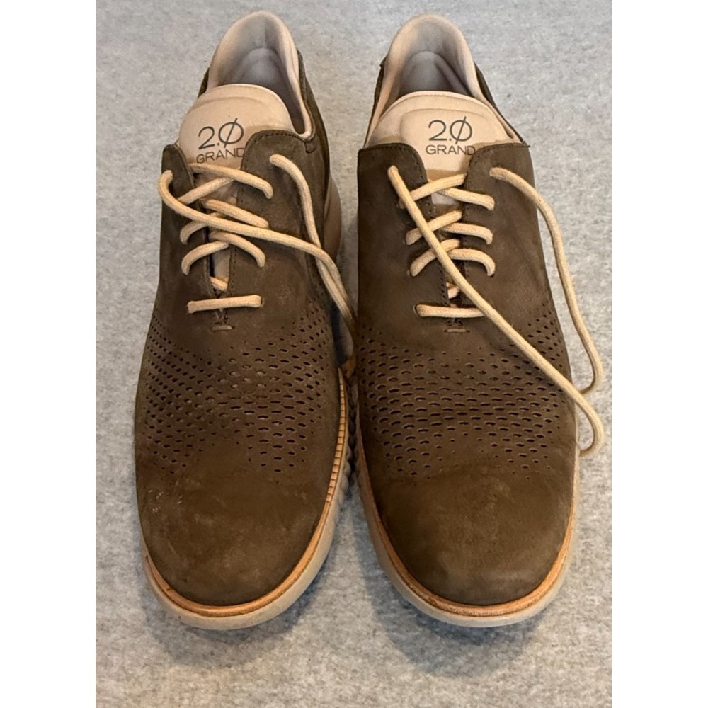 Cole Haan 2.ZeroGrand Laser Oxford Shoes Brown Nubuck Leather C36071 Sz 11.5 M